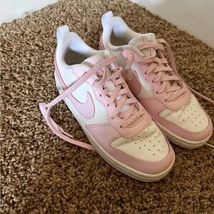 Nike Women's Pink and White Sneakers